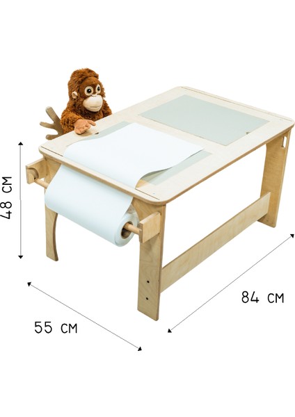 Cozy Dome Montessori Aktivite Masası – Ahşap, Saklama Alanlı, Rulo Kağıt Hediyeli fırsatları