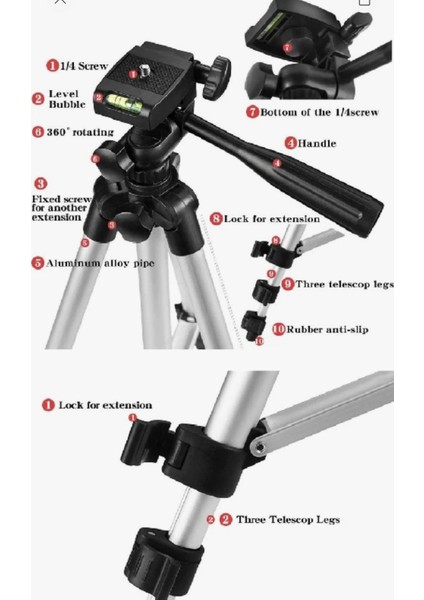 106CM 35CM Ayarlanabilen Tripod Projeksiyon Ayağı Selfi Kumandalı