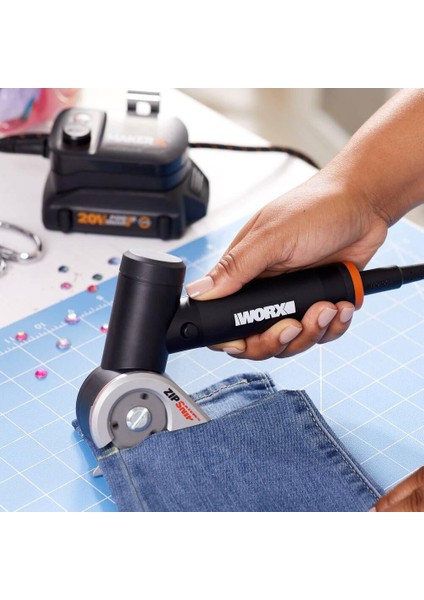 WX745.9 Makerx 20VOLT Profesyonel 38MM Kumaş, Deri, Karton Kesici (Akü Dahil Değildir)