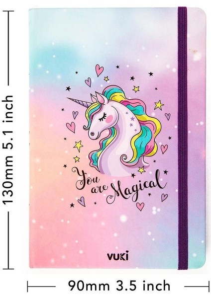 Desenli Sert Kapak Lastikli Defter A5