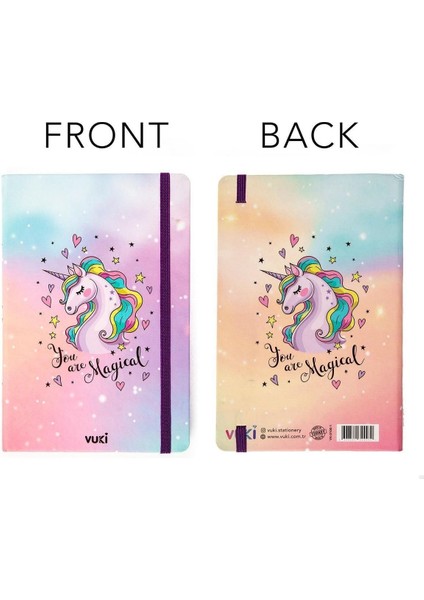 Desenli Sert Kapak Lastikli Defter A5