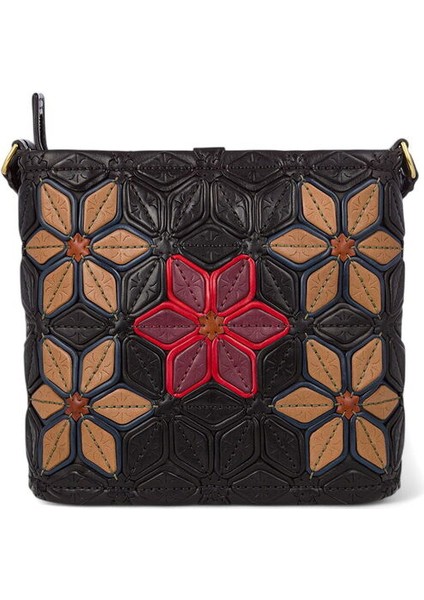 Lisa Siyah Deri/Renkli Kadın Çapraz Askılı Çanta 157 Lisa modelleri