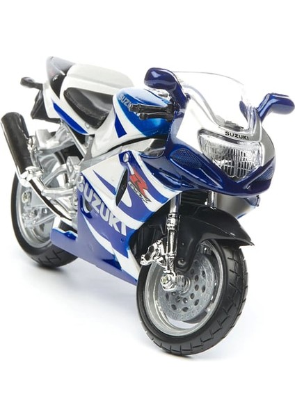 Motorsiklet 1:18 Motor Suzuki GSX-R750 Mavi-Beyaz