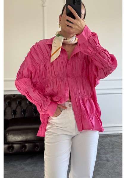 Gipeli Marka Tasarım Gömlek- Pembe