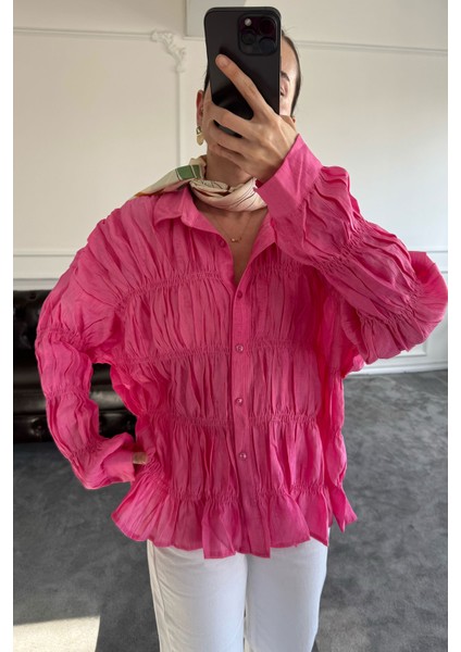 Gipeli Marka Tasarım Gömlek- Pembe