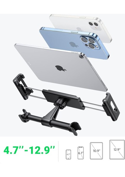 Araç Araba Koltuğu Uyumlu Tablet ve Telefon Tutucu 360° Döner Oto Koltuk Direğine Bağlanan Model indirimleri
