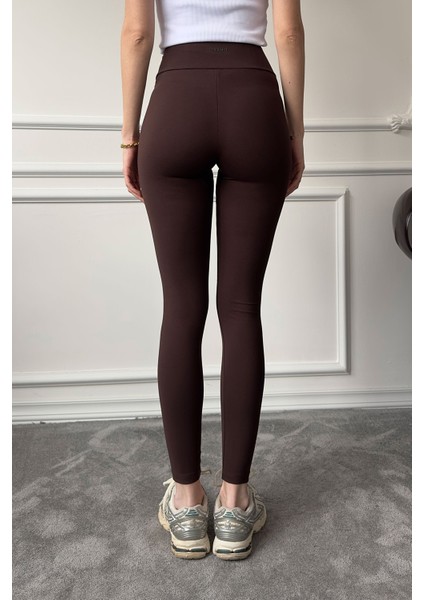 Yüksek Bel Orj Çelik Tayt- Koyu Kahve indirimleri