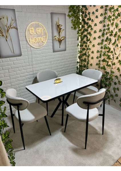 Polo Sandalye Masa Sandalye Takımı 4 Kişilik Yemek Masası Takımı Mutfak Masası Takımı ( 70 x 110)