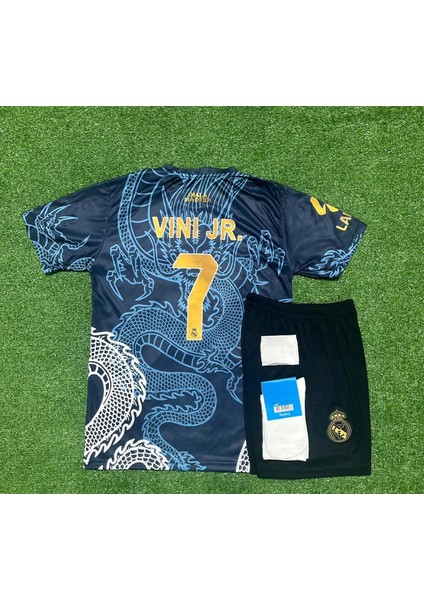 Dayıbalı Real Madrid 2024/24 Sezonu Dragon Desenli Vinicius Junior Konsept Çocuk Forması 4'lü Set
