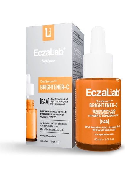 Nopigma Brightener C Vitaminli Duoserum® | Lekeye Eğilimli Ciltler için Cilt Aydınlatıcı | Ton Eşitleyici Serum