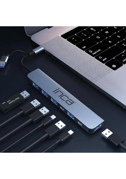 Iutp-7t Usb/type-C Hub X7 Alüminyum Çoklayıcı modelleri