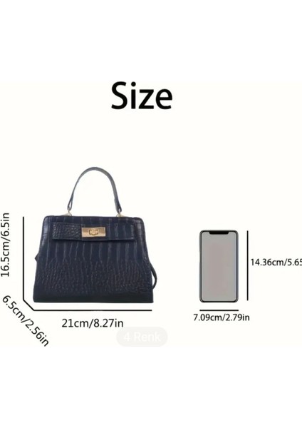Kadın Çapraz Askı Moda Timsah Desen Çanta