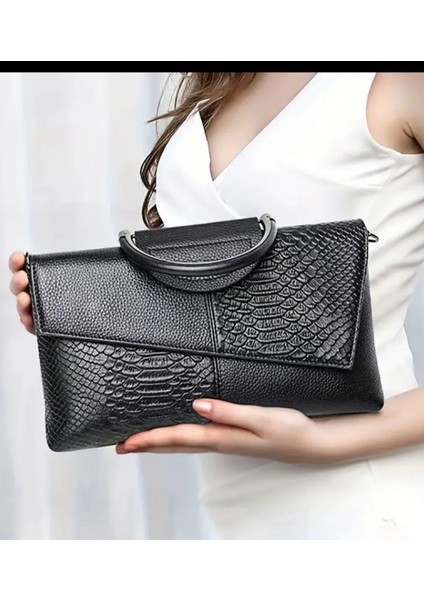 Yılan Baskı Çapraz Askı El Çanta