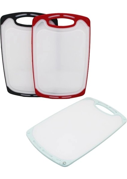 31X20CM Küçük Plastik Kesim Panosu Kaymaz Silikon Kenarlık - 10MM Kalınlık (5069)