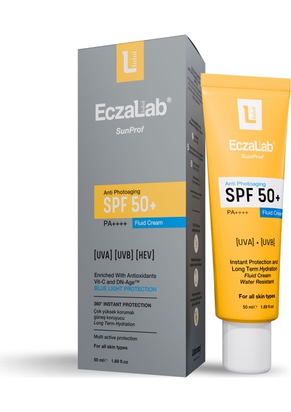 Sunprof Anti-photogaging Fluid Cream Spf 50+| Cilt Onarıcı & Mavi Işık Koruyucu Güneş Kremi 50 ml