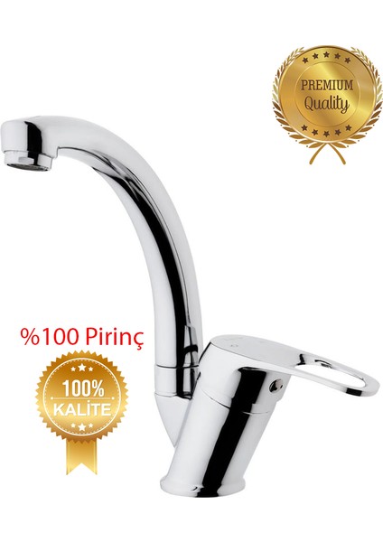 Kare Luxury Mix Lavabo Bataryası (Kısa Borulu)
