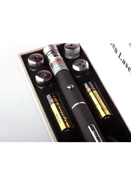 Yeşil Lazer Pointer 50 Mw 15 Km Etkili (5 Başlıklı) (5069)