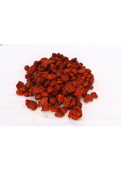 KIRMIZI Ponza Taşı Volkanik Cüruf 15-25MM 5LT Saksı Bahçe Akvaryum Teraryum Peyzaj Ponzası