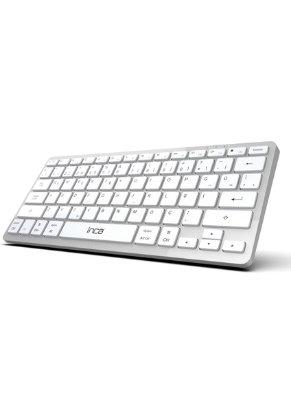 Inca IBK-565BT Bluetooth 5.0 Şarj Edilebilir Akıllı Gümüş Klavye