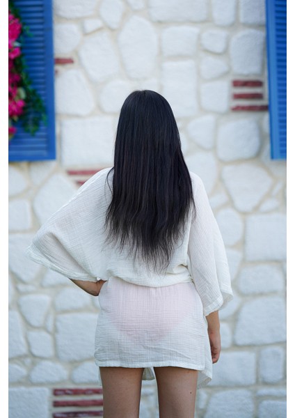 Müslin Kısa Kimono