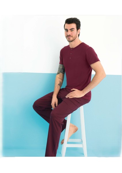 250157 Erkek Modal Kısa Kol Pijama Takımı