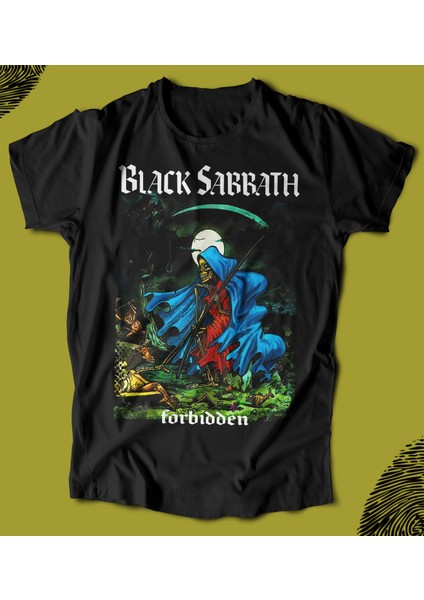 'black Sabbath – Forbidden‘ Baskılı 'regular-Fit' Unisex Tişört