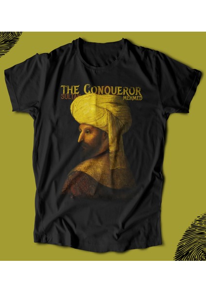 'fatih Sultan Mehmet - The Conquerer‘ Baskılı 'regular-Fit' Unisex Tişört
