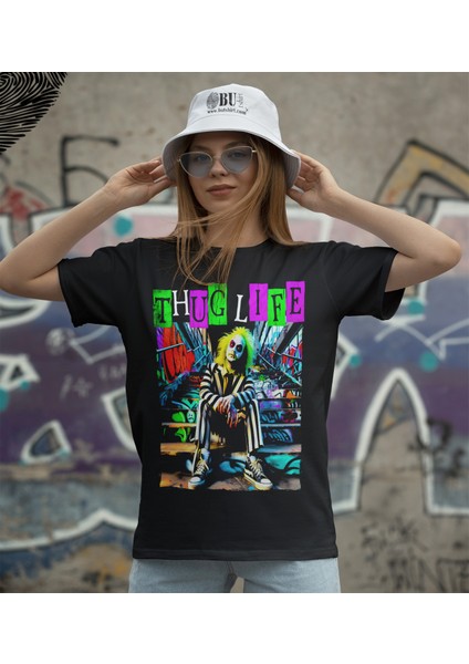 'beetlejuice – Thuglife‘ Baskılı 'regular-Fit' Unisex Tişört fiyatları