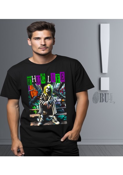 'beetlejuice – Thuglife‘ Baskılı 'regular-Fit' Unisex Tişört modelleri