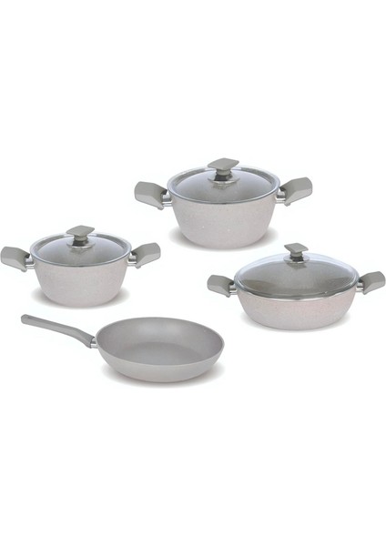 Safir Granit 7 Parça Tencere Set Bej