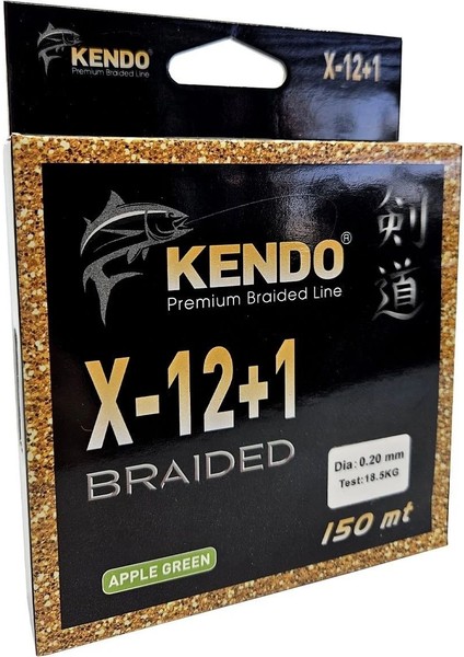 X-12+1 Braided 150M Apple Green Örgü Ip- 0.12MM