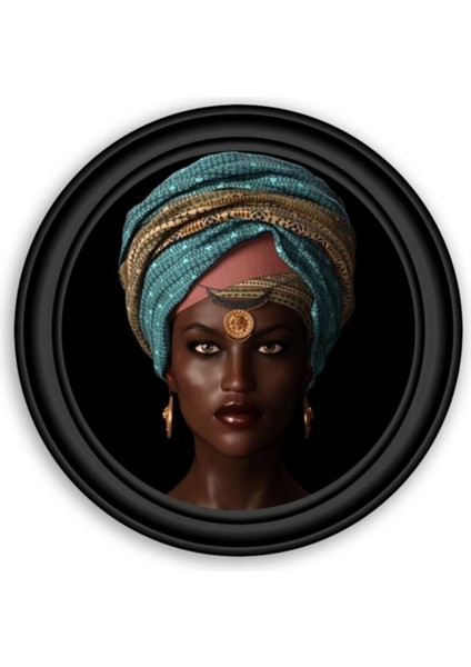 Afrikalı Kadın Yuvarlak Cam Tablo modelleri