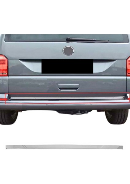 Vw T6 Transporter 2015-2020 Arası Krom Bagaj Alt Çıtası P.çelik