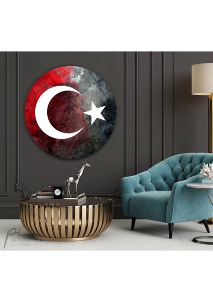 Bayrak Yuvarlak Cam Tablo