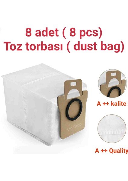 Toz Torbası Dreame L20 Ultra L10S Ultra Xiaomi S10+ B101CN Robot X10 X20 Plus Uyumlu 8 Adet
