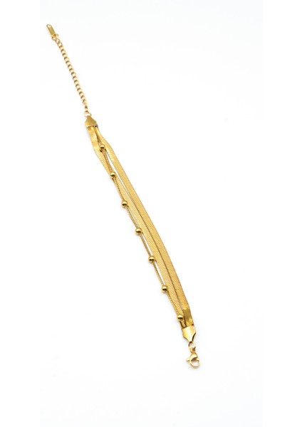 Çelik Burgu Zincirli Altın Bileklik