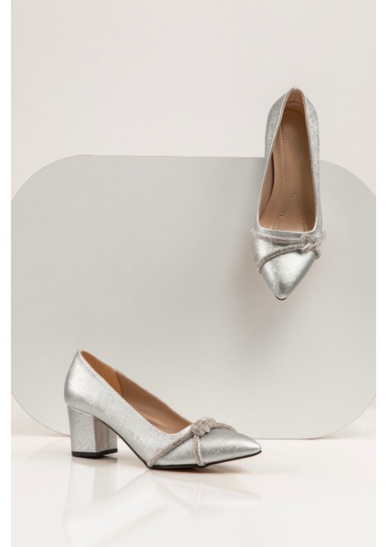 Gri Taşlı Topuklu Ayakkabı/kadın Kalın Kısa Topuklu Ayakkabı/şık Kırçıllı Taşlı Topuklu Ayakkabı