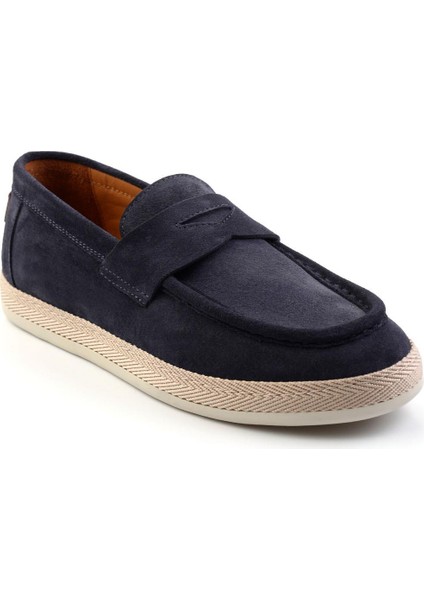 Lacivert Leather Erkek Espadril E01901361702