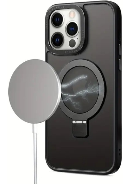 Apple iPhone 15 Pro Max Uyumlu Metal Stantlı Magsafe Destekli Premium Kılıf fırsatları