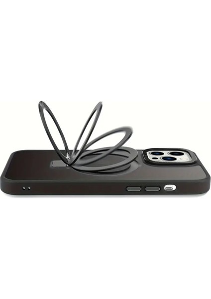 Apple iPhone 15 Pro Max Uyumlu Metal Stantlı Magsafe Destekli Premium Kılıf indirimleri