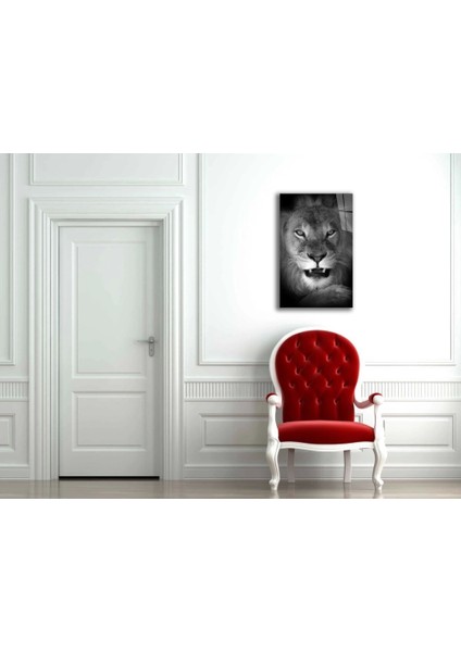 Aslan Hayvan Cam Tablo