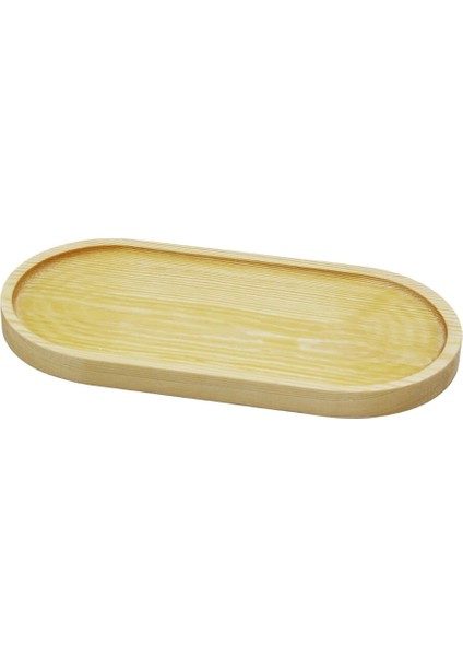 Oval Açık Renk=sade Ahşap Yağdanlık Altlık 25X12.5 cm