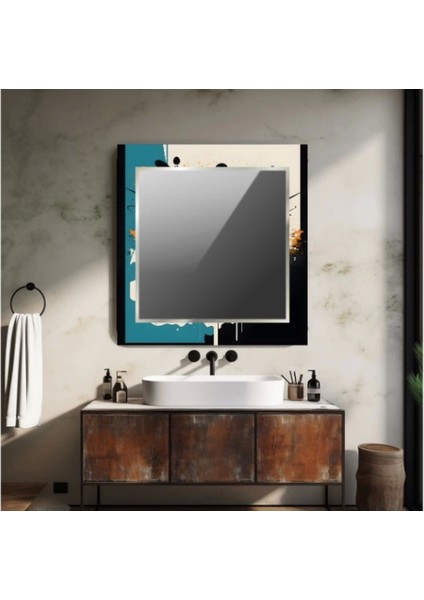 Dekorarif Desenli Kare Duvar Aynası 8