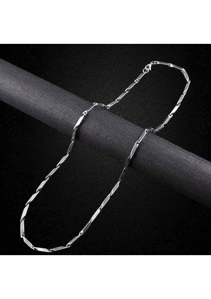 Çelik Kolye Titanyum Melon Düz Model 2 mm 55 cm Gümüş Silver
