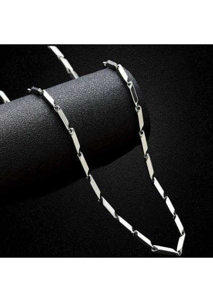 Çelik Kolye Titanyum Melon Düz Model 2 mm 55 cm Gümüş Silver modelleri