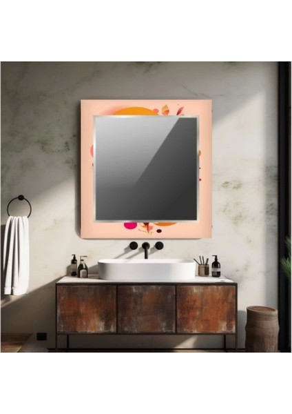 Dekorarif Desenli Kare Duvar Aynası 23