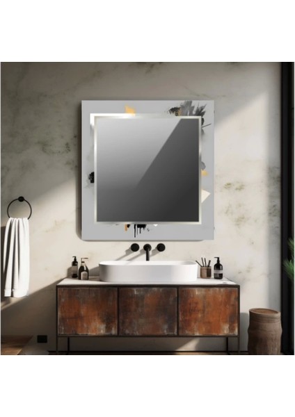 Dekorarif Desenli Kare Duvar Aynası 29