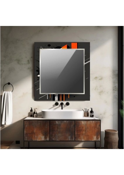 Dekorarif Desenli Kare Duvar Aynası 10