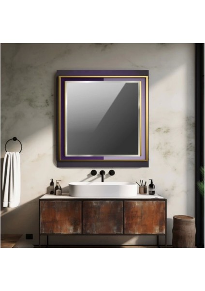 Dekorarif Desenli Kare Duvar Aynası 21