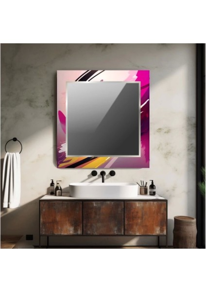 Dekorarif Desenli Kare Duvar Aynası 16